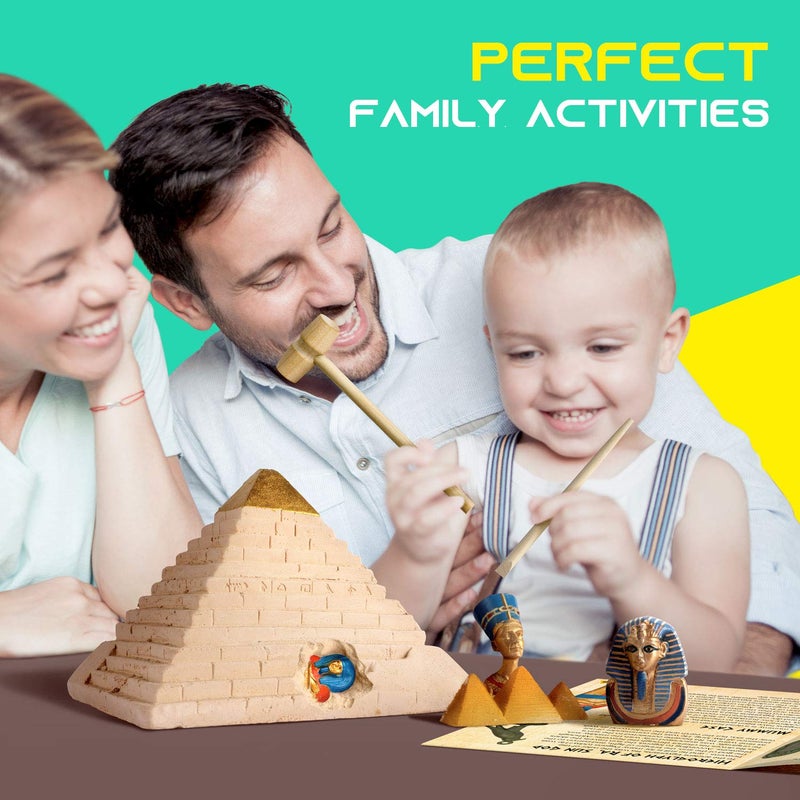 XX Pyramids Dig Kit, Ancient Egyptian Civilization Civilization Excavation Set Including Mummy Case Sun God Great Sphinx and More, STEM Science Educational Toys Archaeology Gifts for Boys & Girls - Image 4